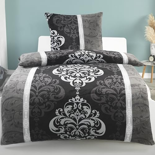 BaSaTex Winter Plüsch Cashmere Touch Bettwäsche Set Nicky Teddy Flausch Coral Fleece | 155x220 Bettbezug + 80x80 Kissenbezug | Design: Sissi