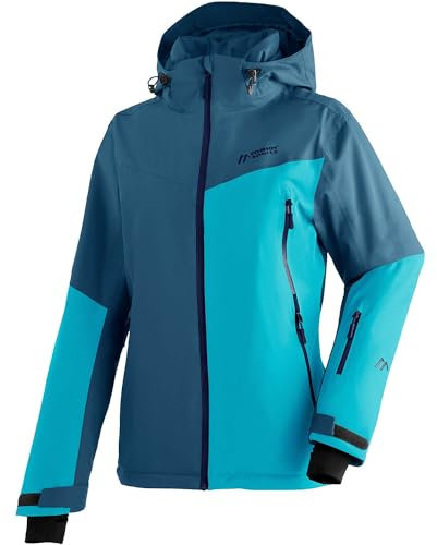 Maier Sports Nuria, Warme Damen Skijacke, Wasserdichte Winterjacke mit 2-Wege-Stretch, mTEX Wetterschutz und mTHERM für hohen Wärmerückhalt, PFC-frei, Blau, 44