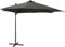 KRHINO Marktschirm Strandschirm mit LEDs, Ampelschirm mit Mast und LED-Beleuchtung Anthrazit 300 cm Ampelschirm UV-Schutz mit An-/Ausschalter Wasserabweisend Kurbelschirm Terrassenschirm
