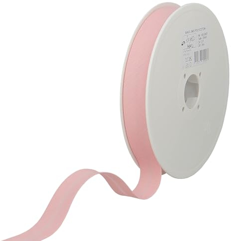 Les Petits Rubans Schrägband – 20 mm breit, gefaltet 10 mm, 25 m Rolle, 50% Baumwolle, 50% Polyester, Bordüre zum Nähen, Banner, Polster, Möbel, Paspeln, Kleidung, Decken
