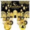 Ramadan Mubarak Hintergrund Banner mit Ramadan Sterne und Mond Balloon,Eid Mubarak Muslim Dekoration Hintergrund Kareem Banner für Ramadan Islamische Party Deko