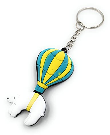 Onwomania Ours polaire avec porte-clés porte-bonheur en métal dans une boîte cadeau en aluminium, idéal pour offrir, argenté, taille unique