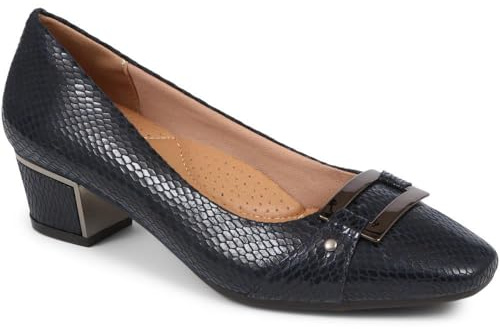 Pavers Womens Heeled Court Shoe | All Year Round | Ballet Pumps Shoe | Slip On | Lightweight