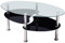 Rattanland® Couchtisch Glas - Couchtisch Oval - Glastisch Wohnzimmer - Wohnzimmertisch Glas - Couchtisch Rund Glas - Tisch Wohnzimmer Modern - Ovaler Couchtisch Kaffeetisch (Transparent -Schwarz)