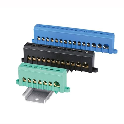 Morsettiera isolata per barra din, 7 contatti, 1x35 mm2-6x16 mm2, verde - Elettrocanali EC890053