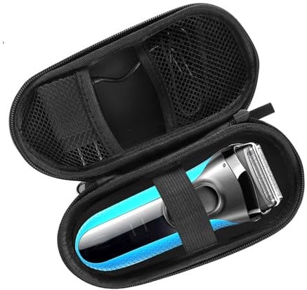 Case Compatible with Braun Shaver S3/5/7/9, Waterproof Hard Razor Storage Box for Travel Home Use with a Lanyard and Two Small Brushes