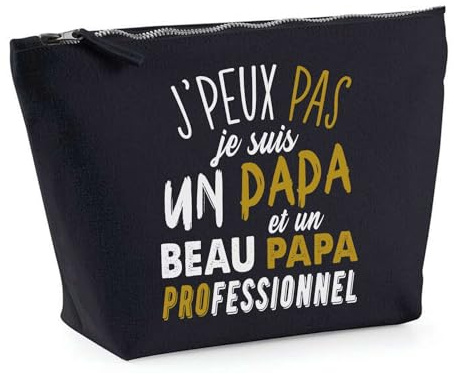 Trousse Noir Papa Beau Papa Beau Père J'peux Pas | Pochette Toilette Maquillage Idée Sac Cadeau