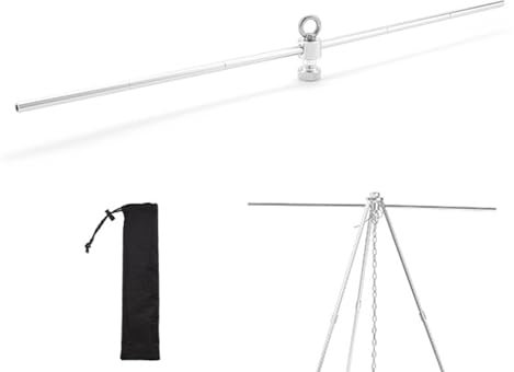 Soporte de trípode Plegable para Barbacoa, aleación de Aluminio portátil, trípode de Camping, Colgador de trípode de Camping para ollas y sartenes