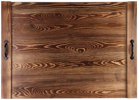sourcing map Noodles Board Stove Cover, 30 x 21 Inch Wood Stove Top Cover with Handles, Wooden Stovetop Cover for Gas Stove, Kitchen Countertop, Brown