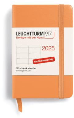 LEUCHTTURM1917 370560 Wochenkalender Mini (A7) 2025, Apricot, Deutsch