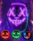 DWTECH Halloween Purge Maske LED Halloween Kostüm LED Glow Scary Light Up Masken für Festival Party Karneval Kostüm Weihnachten Cosplay Glow in Dark (Lila)