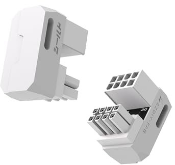 EZDIY-FAB Shield Series 8-Pin PCIe GPU Power Adapter,180-Grad U-Turn Abgewinkelter Anschluss,Aluminium Design für Grafikkarten-Reverse Typ,Weiß-2 Pack