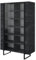 bogart Verica Vitrinenschrank, 120cm, Schrank, Glasvitrine, Vitrine, 120 x 187 x 45 cm, 2-türig, Standvitrine, mit Regalböden und Schwarzen Beinen
