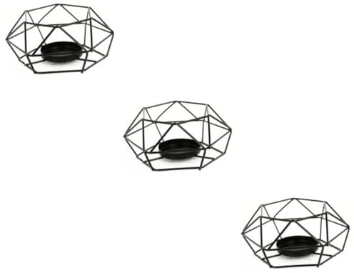 Garneck 3St Kerzenständer hochzeitsdekoration Kerzenhalter Candle Cube Candlestick Candle lamp Esstisch Hochzeitsmittelstücke für Tische Kandelaber Armleuchter Tischleuchter Black