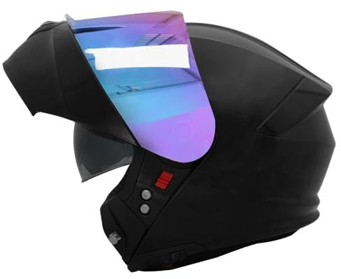 Zorax ZOR-838 Black XXL (63-64cm) Motorbike Helmet + Extra Iridium Visor - Modular Flip up Front Motorcycle Helmet