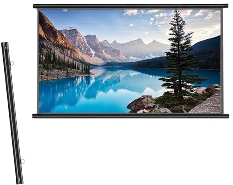 Manual Pull Down Projector Screen, HD Projection Screen Curtain 16:9/4:3 Format, Simple Bar Wall Mounted HD Projection Screen, Lightweight Carry & Durable for Schools Meeting Indoor Outdoor(4:3,30)