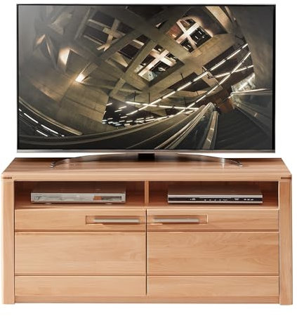 möbelando TV-Schrank >Nature One< TV-Lowboard in Kernbuche Teil-massiv FSC-Zertifiziert - Moderner TV Schrank mit viel Stauraum für Ihr Wohnzimmer - 131 x 58 x 45 cm (B/H/T)