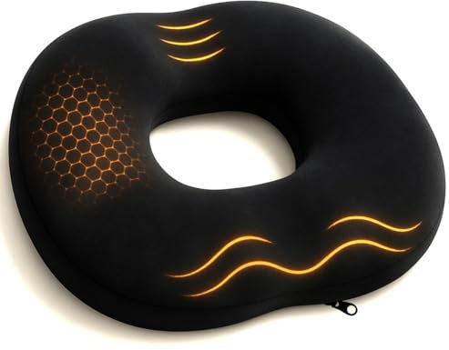 Millennium Store Coccyx Cushion for Tailbone Pain Relief – Memory Foam Donut Cushion for Hemorrhoids, Sciatica & Back Pain – Orthopedic Donut Pillow for Office, Car, Wheelchair Use