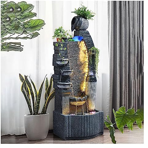 XNZJHPP Tabletop Water Fountain,Water Fountain With LED Crystal Ball,Indoor Fountain,Indoor Tabletop Water Fountain Cascading Waterfall Home Decor (A)