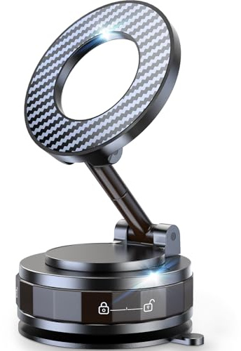 Vacuum Magnetic Car Phone Holder for Mag-Safe [89+LBS Suction & 3200gf Magnetic] 360° Adjustable Ultra Suction Cup Phone Holders for Your Car, Car Mount for iPhone 17 Pro Max 16 15 14 13 12 Air Plus