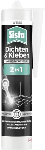 Dicht- und Klebstoff 2-in-1 – UV-beständig, silikonfrei, schimmelresistent, dauerelastisch – Für Fenster, Türen, Bad & Außenbereich (1 x 280ml)