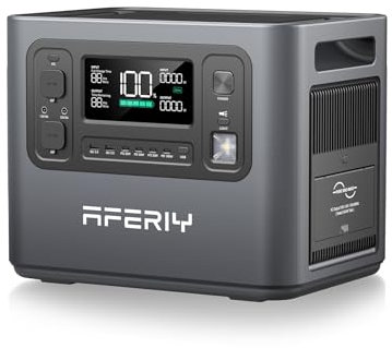 AFERIY Generateur Electrique Portable 2400W, Batterie Nomade LiFePO4 2048Wh, Charge en 1,5H, Prise UE 220-240V, Fonction UPS, Générateur Solaire pour Camping/Maison/Bureau, Garantie 7 Ans