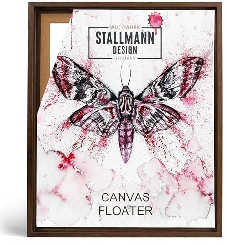 Stallmann Design Schattenfugenrahmen 100 x 150 cm | Farbe: Wallnuss | Leer-Rahmen für Leinwände auf Keilrahmen | mit Montagezubehör | ohne Glas und Rückwand