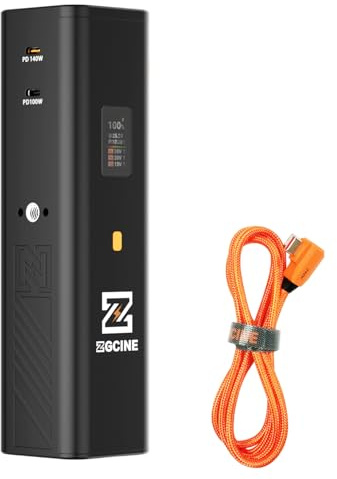 ZGCINE ZG-H110 Kamera-Batteriegriff 99Wh 140W PD3.1 Schnelllade-Powerbank| Handheld-Batteriegriff mit LED-Anzeige, Dual PD+D-Tap Ausgang, LED Akkugriff für Kamera, Videolicht & Action Cam