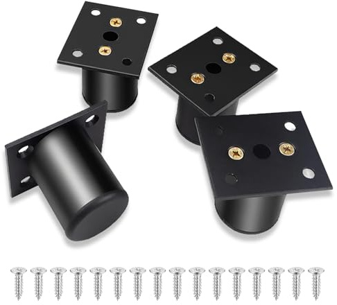 4 STK Höhenverstellbare Möbelfüße aus Aluminium,10cm hoch(Schwarz) | 10mm Verstellbereich, Schrankfüße, Bettfüße, Tischfüße, Sofafüße, Stuhlfüße, für Möbel wie Schrank, Bett, Couch, Schreibtisch