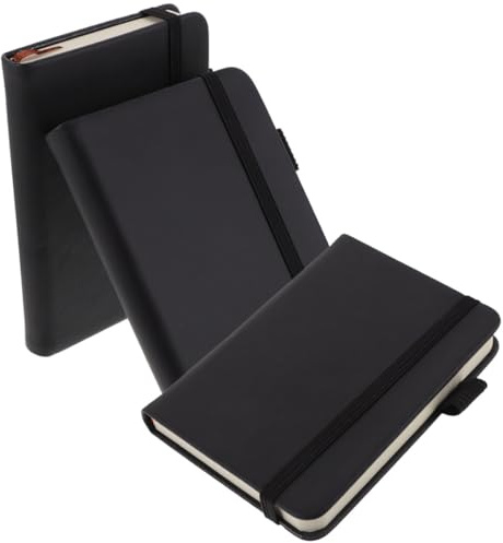 TOYZFRIENDY Taschennotizbuch 3 Stück-Pack Schwarz, Pu, Kleines Notizbuch | Schulbeginn Party, Schreibtagebuch, Notizblock für Geschäftskonferenzen