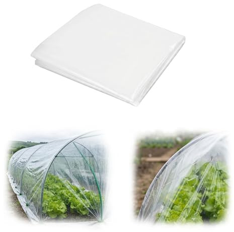 2m x 10m Heavy Duty Polythene Sheeting, Thick Clear Plastic Sheeting, Dustproof Waterproof Polythene Cover Sheets for Farming Greenhouse Building Rubble Protection