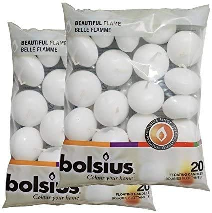 BOLSIUS 20 FLOATING CANDLES [White] x 2