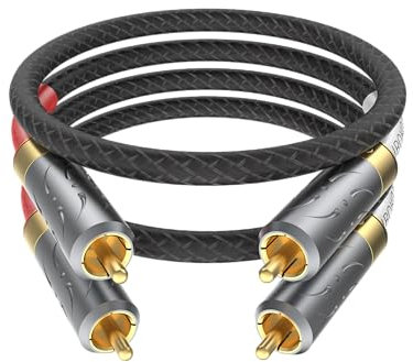 HI de gamme Plaqué Argent RCA Chic Câble 2 x 1,5 m Câble Interconnect RCA vers RCA Hi-Fi Câble Signal Audio Stéréo RCA