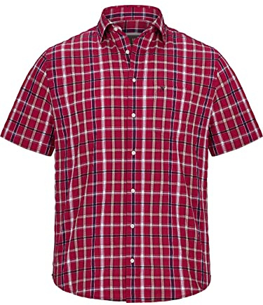 Jan Vanderstorm Herren Kurzarmhemd Feeliks Rot, 5XL (XXXXXL) - 51/52