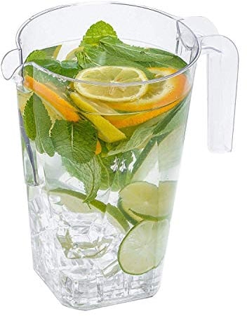 5 Plastic Jugs | Plastic Party Pitchers - 1250ml - Durable ~ Reusable ~ 1.25 Litre ~ Clear