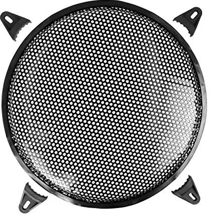 X AUTOHAUX 12'' Metal Black Waffle Speaker Grill Cover Guard Protector for Car