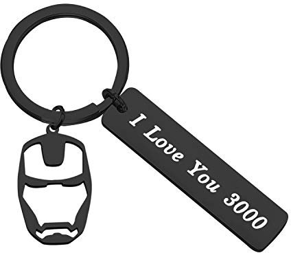 ENSIANTH I Love You 3000 Keychain Iron Man Inspire Gift Avengers Keychain Avenger Fan Gift for Wife, Girlfriend, Boyfriend, Husband Gift