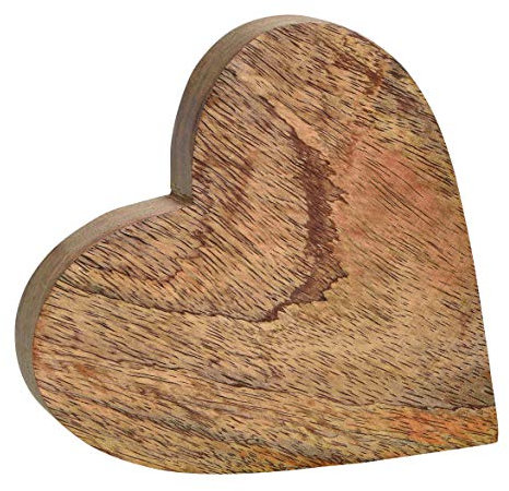 Holzherz Dekorartion zum Hinstellen/Herz aus Holz Deko/natürliche Dekoration (15 x 15 x 2 cm)
