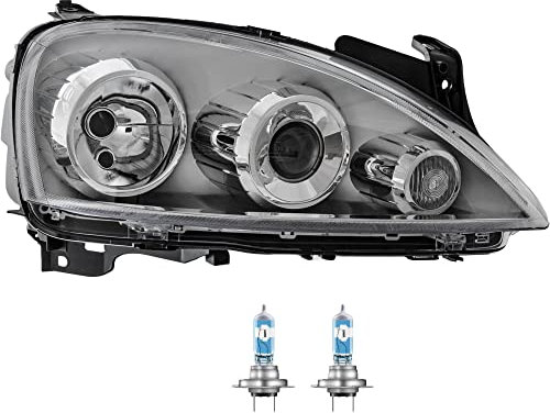 EISENFELS Bundle Set 70801239 Scheinwerfer rechts + Leuchtmittel H7 NIGHT BREAKER kompatibel mit Corsa C F08 F68
