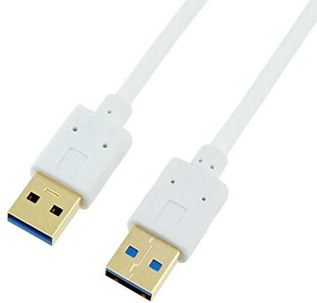 innov8 USB 3.0 Type A Male to USB 3.0 A Male Data Cable Connector for Radiator Car Speaker | White 1m