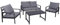 LINDER EXCLUSIV 4-TLG. Lounge Set Sofa Sitzgruppe Kissen Aluminium Garten Sitzgarnitur Balkonset