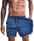 Agilelin Herren Sporthose,Training Kurze mit Tasche,Quick Dry Laufhose (Blau/L)