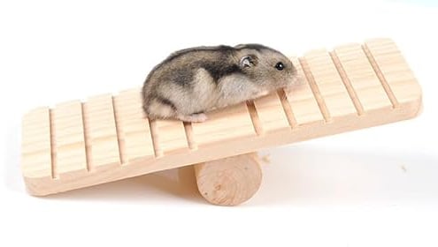 HEEPDD Hamster Seesaw, Pet Wooden Bridge Climbing Toy for Small Animals Dwarf Hamster Mouse Gerbil Hedgehog