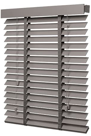 Ventanara® Holzjalousie 50mm Holz Jalousie Matt Jalousette Echtholz (80 x 180 cm, Taupe)