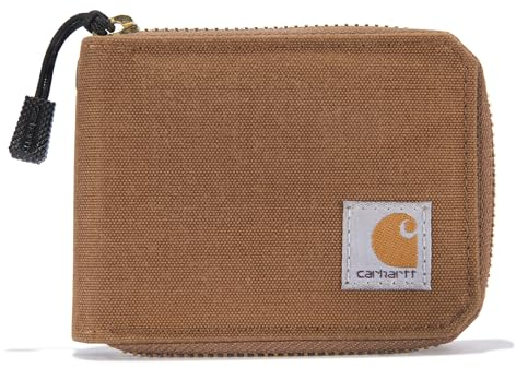 Carhartt Portefeuille décontracté en Toile avec Fermeture éclair pour Homme, Marron, Taille Unique, Marron