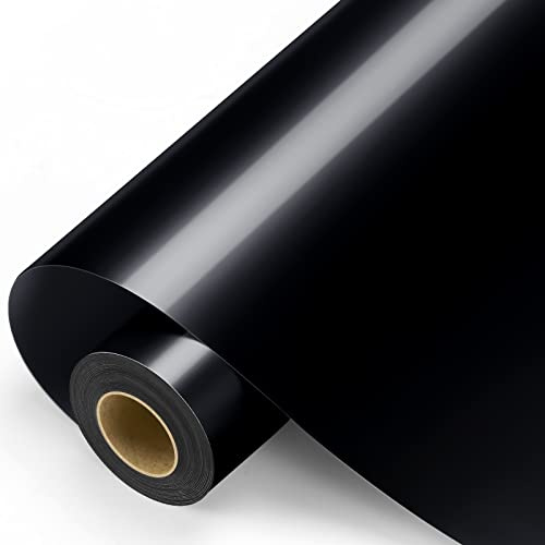 Rotolo di vinile permanente nero lucido per tutte le macchine da taglio, 30,5 cm x 30,5 m, per decorazione, decalcomania auto, scrapbooking, cartelli, lucido e impermeabile