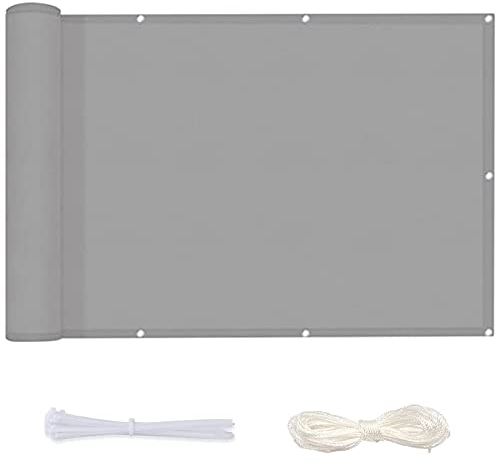 XINAR Sonnensegel 6x10M PES Polyester wasserabweisend imprägniert Windschutz Segeltuch Pergola mit Ösen und Kordel für Terrasse, Patio, Schwimmbad, Camping, Hellgrau