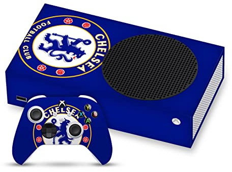 Head Case Designs Offizielle Chelsea Football Club Übergroß Kunst Vinyl Haut Gaming Aufkleber Abziehbild Abdeckung kompatibel mit Xbox Series S Console and Controller Bundle