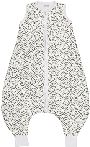 Meyco Baby Cheetah Schlafoverall Jumper, gefüttert (aus 100% Baumwolle, mit Rundum-Reißverschluss, hautfreundlich, Faltenresistent, perfekte Passform, Größe: 80 cm), Taupe