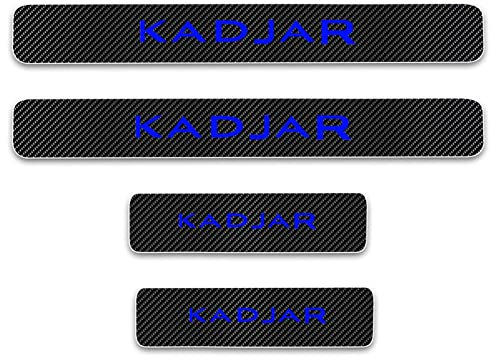 EAGLEG 4PCS Car Door Sill Protector for Ren-Ault KADJAR, Carbon Fiber Threshold Protective Stickers edge guards Self-Adhesive Film Kick Plate Cover Trim,Blue